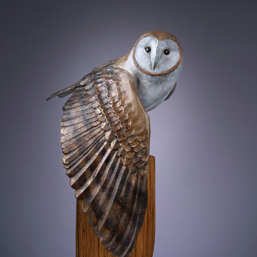 FL150 Bronze Barn Owl 30x16x12 $6700 at Hunter Wolff Gallery